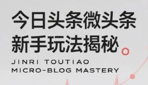 今日头条微头条新手玩法揭秘：每天高收益实操教程，轻松变现不踩坑-财仔梦想资源网