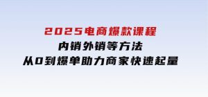 2025电商爆款课程，内销外销等方法，从0到爆单助力商家快速起量-财仔梦想资源网