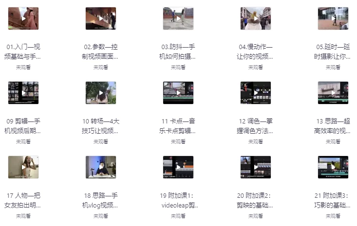 手机摄影技巧：从0到1用手机拍出酷炫短视频Vlog-财仔梦想资源网