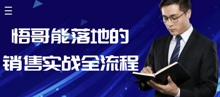 悟哥能落地的销售实战全流程-财仔梦想资源网