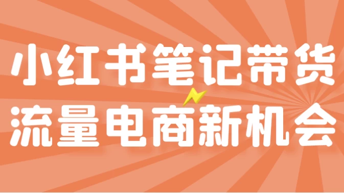 小红书笔记带货流量电商新机会-财仔梦想资源网