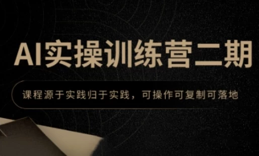 AI实操训练营二期，课程源于实践归于实践，可操作可复制可落地-财仔梦想资源网