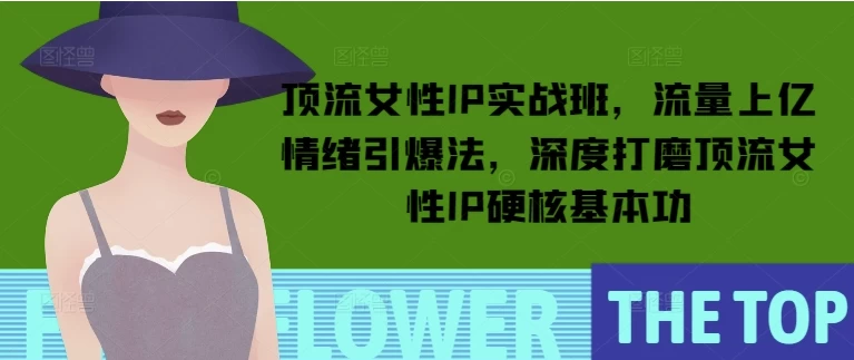 顶流女性IP实战班，流量上亿情绪引爆法，深度打磨顶流女性IP硬核基本功-财仔梦想资源网