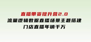 直播带货提升营2.0：流量逻辑数据，直播场景主题搭建，门店直播年销千万-财仔梦想资源网