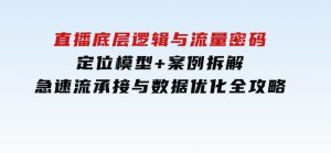 直播底层逻辑与流量密码：定位模型+案例拆解，急速流承接与数据优化全攻略-财仔梦想资源网