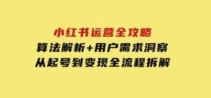 小红书运营全攻略：算法解析+用户需求洞察，从起号到变现全流程拆解-财仔梦想资源网