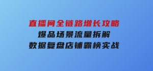 直播间全链路增长攻略，爆品场景流量拆解，数据复盘店铺霸榜实战-财仔梦想资源网