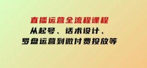 直播运营全流程课程-5月更新：从起号、话术设计、罗盘运营到微付费投放等-财仔梦想资源网