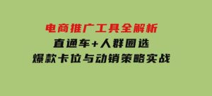 电商推广工具全解析，直通车+人群圈选，爆款卡位与动销策略实战-财仔梦想资源网