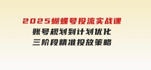 2025蝴蝶号投流实战课，账号规划到计划优化，三阶段精准投放策略-财仔梦想资源网
