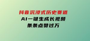 抖音沉浸式历史赛道，AI一键生成长视频，条条点赞过万-财仔梦想资源网