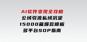 AI软件变现全攻略：公域引流私域沉淀，15000篇爆款模板+多平台SOP指南-财仔梦想资源网
