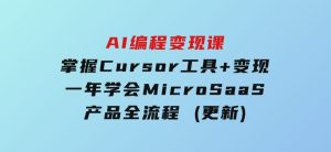 AI编程变现课：掌握Cursor工具+变现，一年学会MicroSaaS产品全流程(更新)-财仔梦想资源网