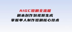 AIGC短剧全流程：剧本创作到视频生成，掌握单人制作短剧核心技术-财仔梦想资源网