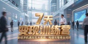 （15200期）7天咨询师变现训练营，新经济机遇加五大系统，构建完整商业闭环-财仔梦想资源网