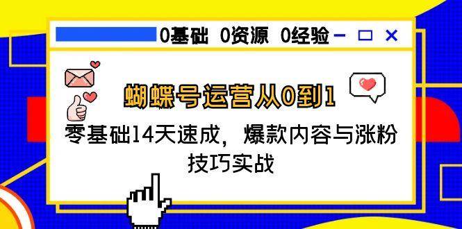 （15125期）蝴蝶号运营从0到1，零基础14天速成，爆款内容与涨粉技巧实战-财仔梦想资源网