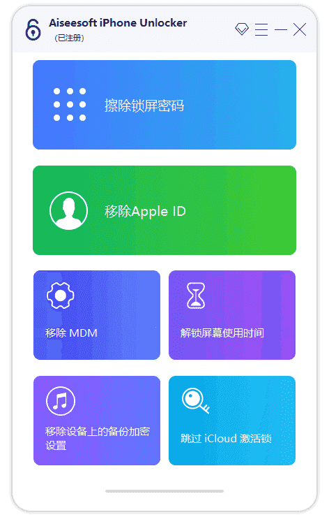 AiseesoftiPhoneUnlocker(解锁iPhone)v2.1.72多语便携版-财仔梦想资源网