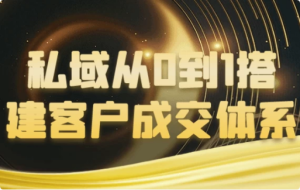 私域从0到1搭建客户成交体系-财仔梦想资源网