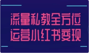流量私教全方位运营小红书变现-财仔梦想资源网