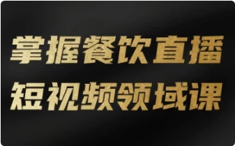 掌握餐饮直播短视频领域课-财仔梦想资源网