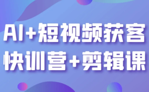 AI+短视频获客快训营+剪辑课-财仔梦想资源网