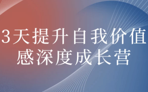 3天提升自我价值感深度成长营-财仔梦想资源网