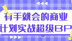 有手就会的商业计划实战超级BP-财仔梦想资源网