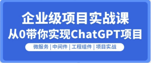 企业级GO项目实战课：从0带你实现ChatGPT项目-财仔梦想资源网