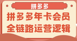 拼多多年卡会员全链路运营逻辑-财仔梦想资源网