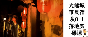 大熊城市民宿从0-1落地实操课-财仔梦想资源网