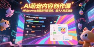 （15311期）AI萌宠内容创作课，Midjourney制图到可灵视频，数字人带货玩法-财仔梦想资源网