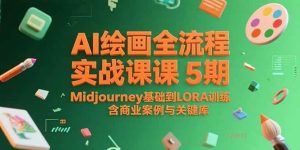 （15278期）AI绘画全流程实战课5期，Midjourney基础到LORA训练，含商业案例与关键词库-财仔梦想资源网