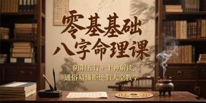 （15283期）零基础八字命理课，阴阳五行+十神解读，通俗易懂拒绝假大空教学-财仔梦想资源网
