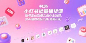 （15279期）小红书批量铺货课，账号定位到爆文创作全流程，含AI辅助选品工具(更新6月)-财仔梦想资源网