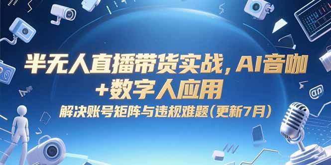 （15280期）半无人直播带货实战，AI音咖+数字人应用解决账号矩阵与违规难题(更新7月)-财仔梦想资源网