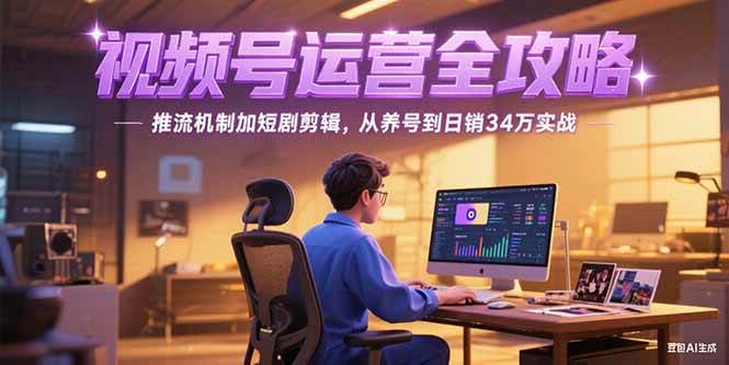 （15217期）2025视频号运营全攻略，推流机制加短剧剪辑，从养号到日销34万实战-财仔梦想资源网
