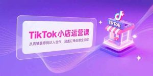 （15290期）TikTok小店运营课，从店铺装修到达人合作，涵盖订单处理全流程-财仔梦想资源网