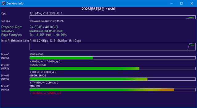 DesktopInfo(桌面上显示实时系统信息)v3.20.0绿色版-财仔梦想资源网