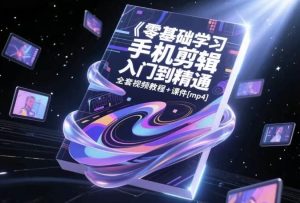 零基础学习手机剪辑入门到精通视频课-财仔梦想资源网