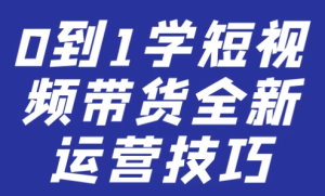 0到1学短视频带货全新运营技巧-财仔梦想资源网