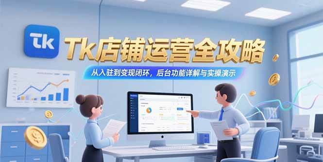 （15345期）Tk店铺运营全攻略，从入驻到变现闭环，后台功能详解与实操演示-财仔梦想资源网