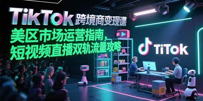 （15344期）TikTok跨境电商变现课，美区市场运营指南，短视频直播双轨流量攻略-财仔梦想资源网