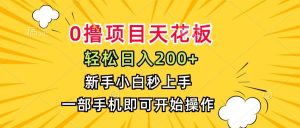 （15341期）0撸项目天花板，日入200+，新手小白秒上手，一部手机即可操作-财仔梦想资源网