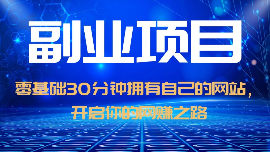（6203期）零基础30分钟拥有自己的网站，日赚1000+，开启你的网赚之路（教程+源码）-财仔梦想资源网
