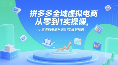 拼多多全域虚拟电商从零到1实操课，小白虚拟电商从0到1实操到精通-财仔梦想资源网
