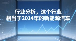付费文章：行业分析，这个行业，相当于2014年的新能源汽车-财仔梦想资源网