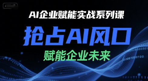 AI企业赋能实战系列课，抢占AI风口，赋能企业未来-财仔梦想资源网