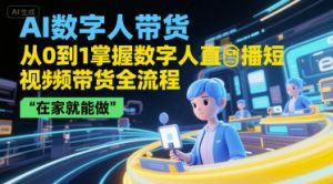 AI数字人带货，从0到1掌握数字人直播短视频带货全流程，在家就能做-财仔梦想资源网