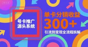 号卡推广源头系统，单卡分销收益3张+，引流到变现全流程拆解【揭秘】-财仔梦想资源网