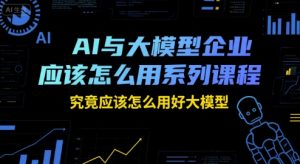 AI与大模型企业应该怎么用系列课程，究竟应该怎么用好大模型-财仔梦想资源网